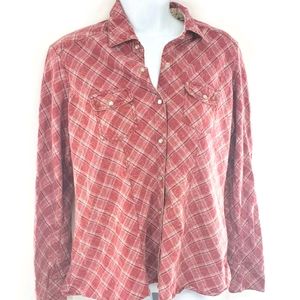 Motherhood Size Small Pearl Snap Flannel Shirt